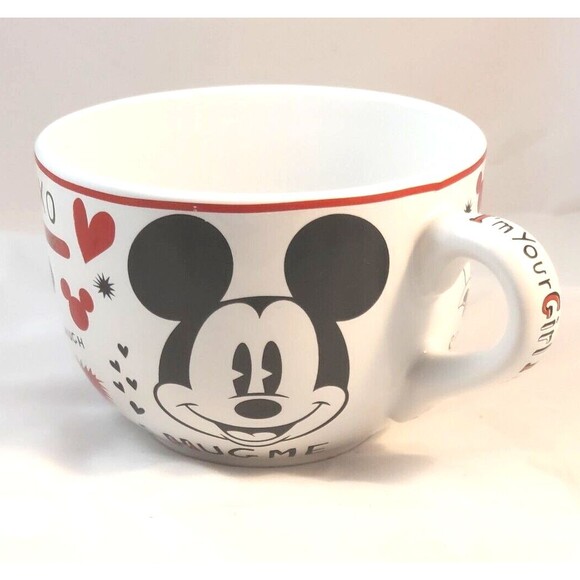 DISNEY MINNIE/MICKEY MOUSE LOVE VALENTINE COFFEE/SOUP MUG 20 OZ LARGE 5" DIAM - Picture 7 of 9